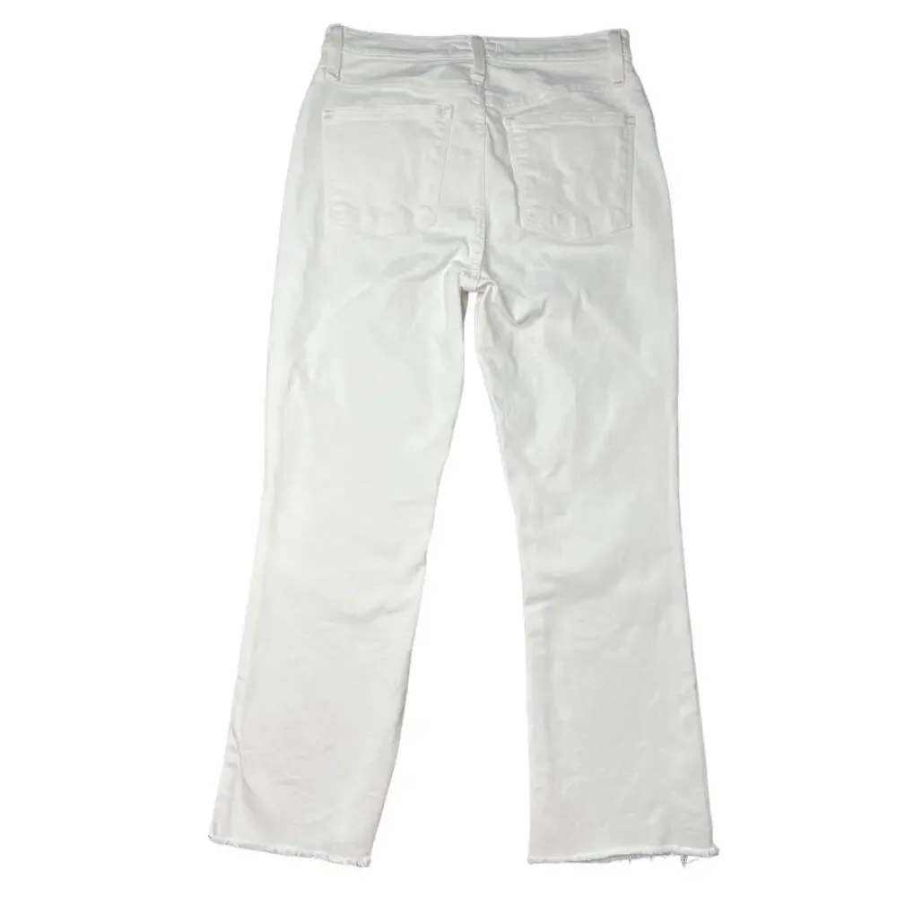 Madewell Cali Demi-Boot Jeans in Pure White w/ Raw-Hem size 28